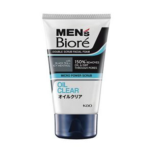 Men's Biore Double Scrub Facial Foam Oil Clear 50g