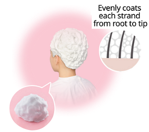 Bubble penetrates into hair roots!