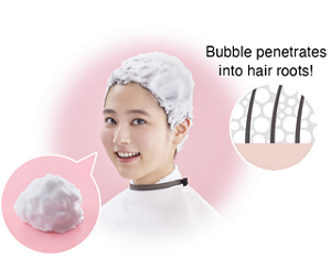 Bubble penetrates into hair roots!