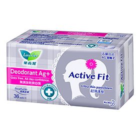 Laurier Active Fit Deodorant Ag+ Pantyliners