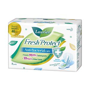 Laurier Fresh Protect Night Slim with Gathers 40cm