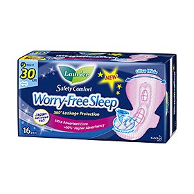 Laurier Safety Comfort Worry-Free Sleep Night Slim Wing 30cm