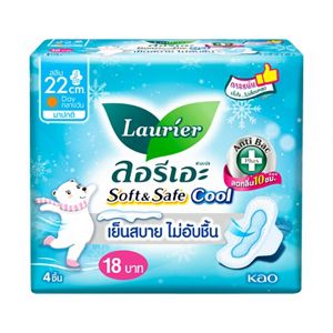 Laurier Soft and Safe Slim Cool 22 cm. 4 pcs.