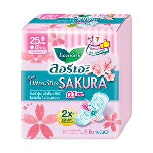 Laurier Super Ultra Slim Sakura 25 cm. 8 pcs.