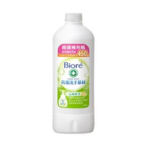 Biore抗菌洗手慕絲 沁檸橙香 補充瓶 450ml