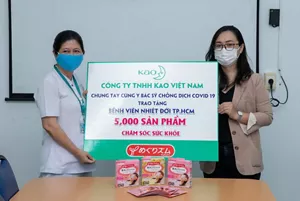 Công ty TNHH Kao Việt Nam tặng 10.000 sản phẩm mặt nạ xông hơi mắt thư giãn Megrhythm cho y bác sĩ tại Bệnh viện nhiệt đới TP HCM
