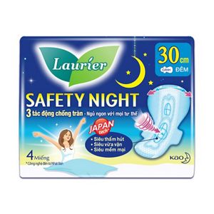 Laurier Safety Night Đêm Siêu An Toàn 30cm 4 miếng