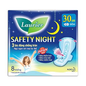 Laurier Safety Night Đêm Siêu An Toàn 30cm 8 miếng