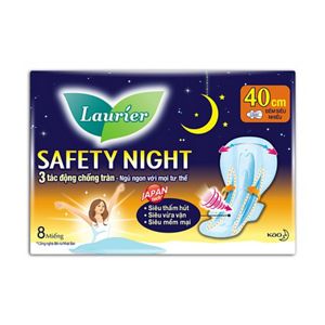 Laurier Safety Night Đêm Siêu An Toàn 40cm 8 miếng