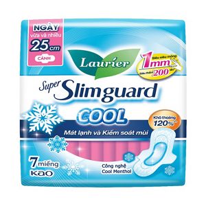 Laurier Super Slimguard Cool Mát lạnh & Kiểm soát mùi 25cm 7M