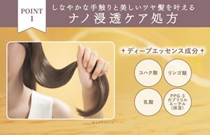 POINT 1 しなやかな手触りと美しいツヤ髪を叶える ナノ浸透ケア処方
