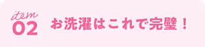 item 02 お洗濯はこれで完璧！