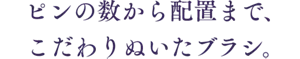 ピンの数から配置まで、こだわりぬいたブラシ。
