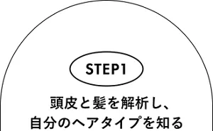 STEP1　頭皮と髪を解析し、自分のヘアタイプを知る