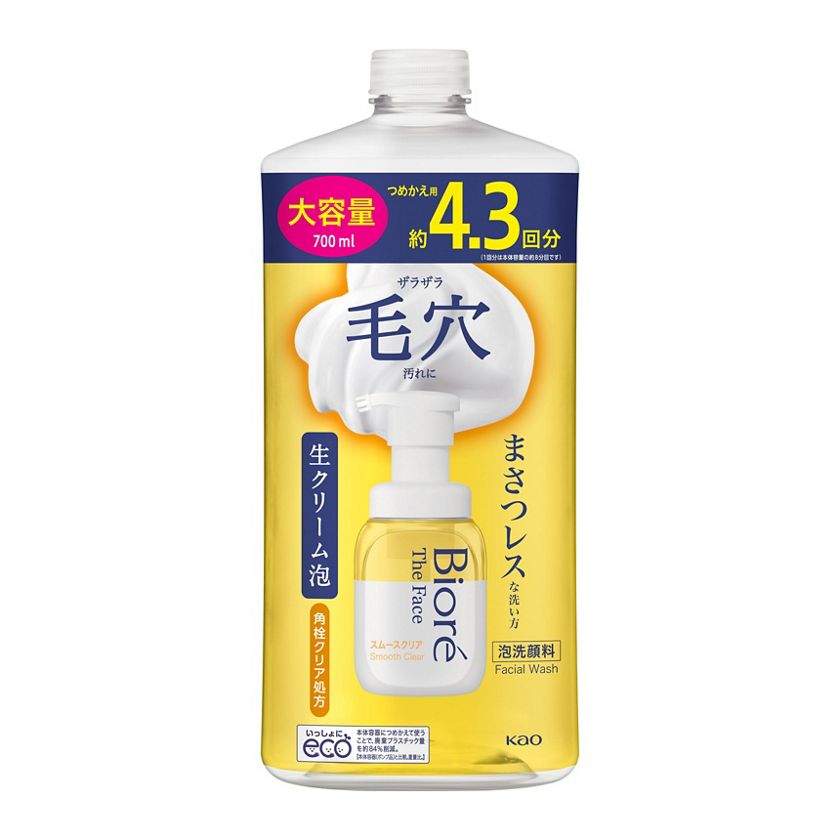 ビオレ ザフェイス 泡洗顔料 スムースクリア つめかえ用 大容量 | 花王 