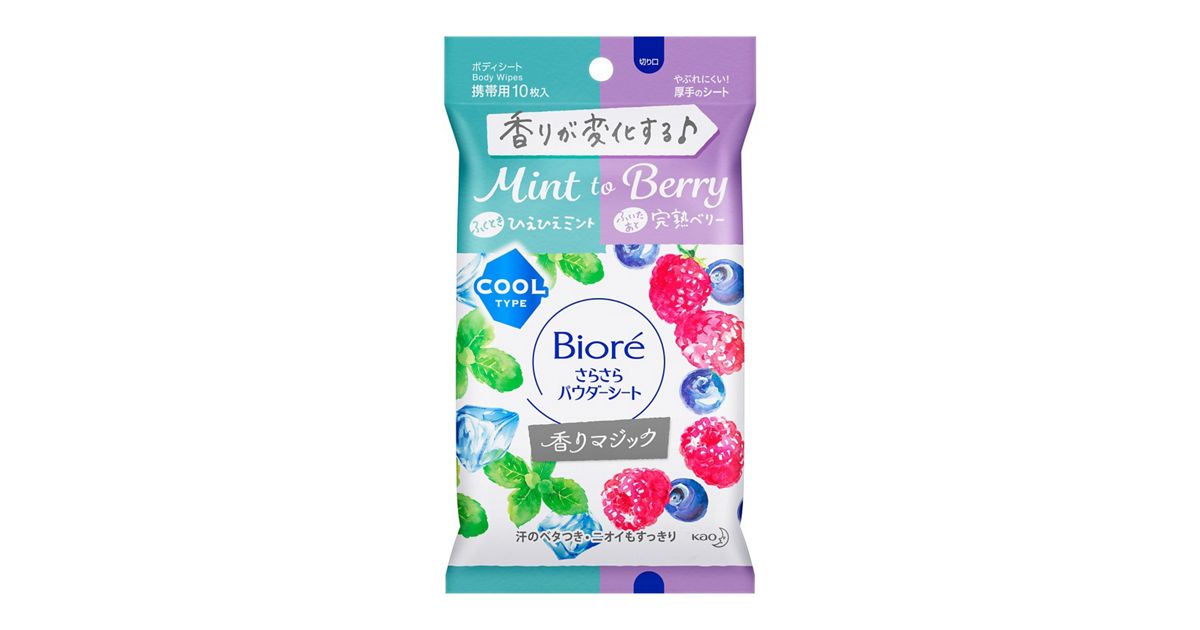 ビオレ さらさらパウダーシート 香りマジック ひえひえミントto完熟 