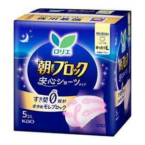 ロリエ　朝までブロック　安心ショーツ　ゆったりＬ５コ入