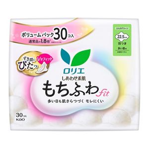 ロリエ　しあわせ素肌　もちふわｆｉｔ　ボリュームパック　多い昼用２２．５ｃｍ　羽つき　３０個