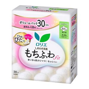 ロリエ　しあわせ素肌　もちふわｆｉｔ　ボリュームパック　多い昼用２２．５ｃｍ　羽つき　３０個