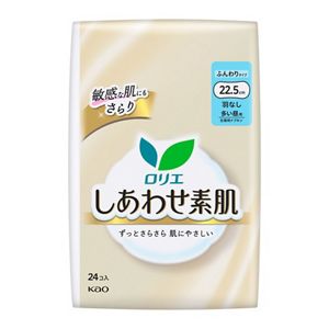ロリエ　しあわせ素肌 多い昼用２２．５ｃｍ　羽なし　２４個