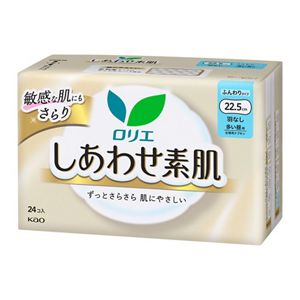 ロリエ　しあわせ素肌 多い昼用２２．５ｃｍ　羽なし　２４個