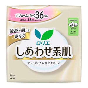 ロリエ　しあわせ素肌　ボリュームパック　多い昼用２２．５ｃｍ　羽つき　３６個