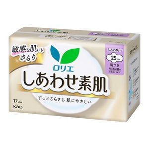 ロリエ　しあわせ素肌　特に多い昼用２５ｃｍ　羽つき　１７個