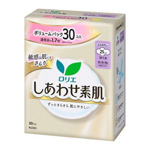 ロリエ　しあわせ素肌　ボリュームパック　特に多い昼用２５ｃｍ　羽つき　３０個