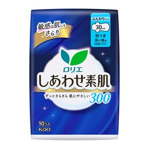 ロリエ　しあわせ素肌　多い夜用３０ｃｍ　羽つき　１０個