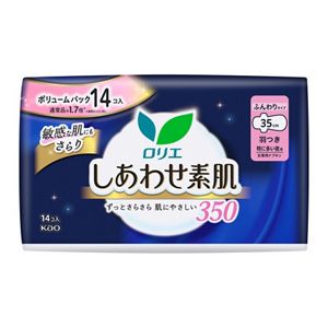 ロリエ　しあわせ素肌　ボリュームパック　特に多い夜用３５ｃｍ　羽つき　１４個