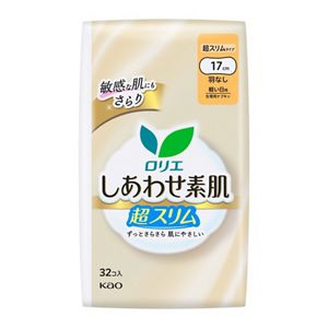ロリエ　しあわせ素肌　超スリム　軽い日用１７ｃｍ　羽なし　３２個