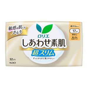 ロリエ　しあわせ素肌　超スリム　軽い日用１７ｃｍ　羽なし　３２個
