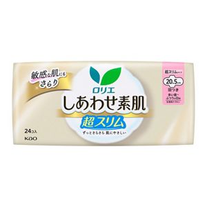 ロリエ　しあわせ素肌　超スリム　多い昼～ふつうの日用２０．５ｃｍ　羽つき　２４個
