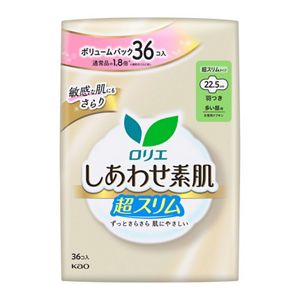 ロリエ　しあわせ素肌　ボリュームパック　超スリム　多い昼用２２．５ｃｍ　羽つき　３６個