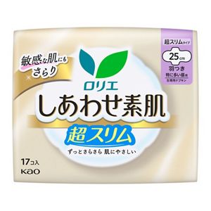 ロリエ　しあわせ素肌　超スリム　特に多い昼用２５ｃｍ　羽つき　１７個