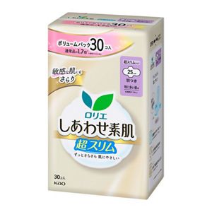 ロリエ　しあわせ素肌　ボリュームパック　超スリム　特に多い昼用２５ｃｍ　羽つき　３０個