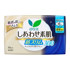 ロリエ　しあわせ素肌　超スリム　昼夜兼用３０ｃｍ　羽つき　１３個