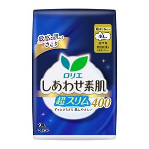 ロリエ　しあわせ素肌　超スリム　特に多い夜用４０ｃｍ　羽つき　９個