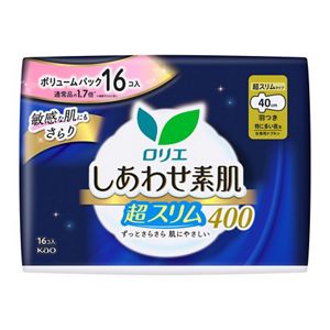 ロリエ　しあわせ素肌　ボリュームパック　超スリム　特に多い夜用４０ｃｍ　羽つき　１６個