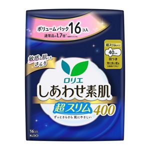 ロリエ　しあわせ素肌　ボリュームパック　超スリム　特に多い夜用４０ｃｍ　羽つき　１６個