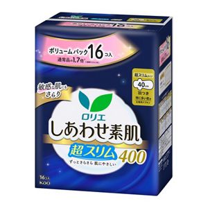 ロリエ　しあわせ素肌　ボリュームパック　超スリム　特に多い夜用４０ｃｍ　羽つき　１６個