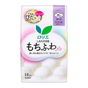ロリエ　しあわせ素肌　もちふわｆｉｔ　特に多い昼用２５ｃｍ　羽つき　１４個