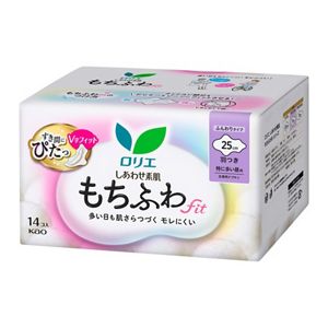 ロリエ　しあわせ素肌　もちふわｆｉｔ　特に多い昼用２５ｃｍ　羽つき　１４個