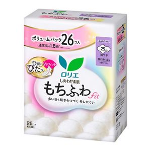 ロリエ　しあわせ素肌　もちふわｆｉｔ　ボリュームパック　特に多い昼用２５ｃｍ　羽つき　２６個