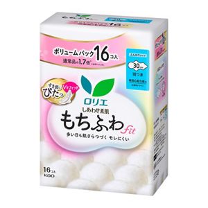 ロリエ　しあわせ素肌　もちふわｆｉｔ　ボリュームパック　特別心配な昼用３０ｃｍ　羽つき　１６個