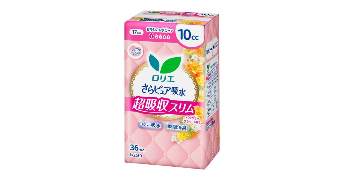 ロリエさらピュア吸水 超吸収スリム 10ccパウダリーフラワーの香り 
