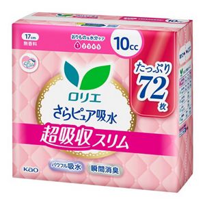 ロリエさらピュア吸水　超吸収スリム　１０ｃｃ無香料　スーパージャンボ７２枚