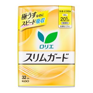 ロリエ　スリムガード　多い昼～ふつうの日用羽なし　３２コ入