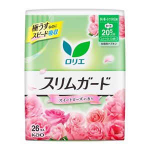 ロリエ　スリムガード　スイートローズの香り　多い昼～ふつうの日用羽つき　２６コ入