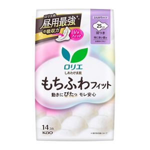 ロリエ　しあわせ素肌　もちふわｆｉｔ　特に多い昼用２５ｃｍ　羽つき　１４個